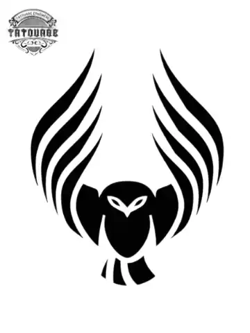 tatouage ephemere hibou simple Tatouage éphémère hibou simple
