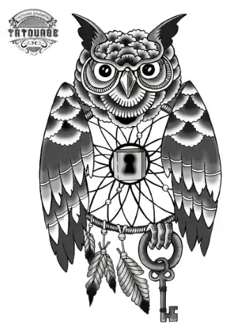tatouage ephemere hiboux attrape reve Tatouage éphémère hibou attrape rêve