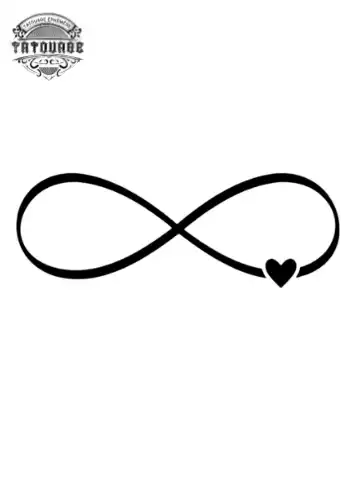 Tatouage éphémère infini avec coeur