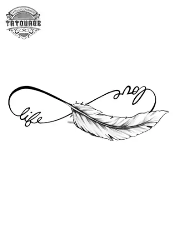 Tatouage éphémère infini avec plume