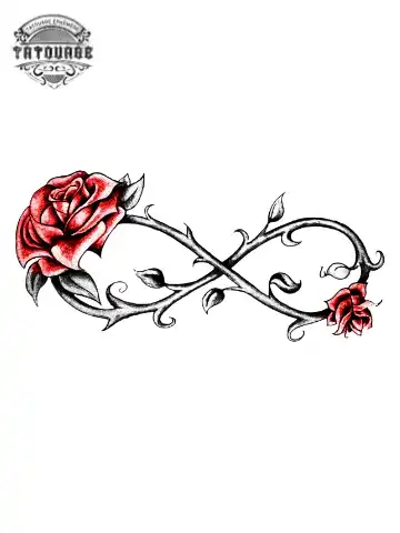 tatouage ephemere infini avec rose Tatouage éphémère infini avec rose