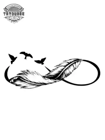 tatouage ephemere infini plume Tatouage éphémère infini plume