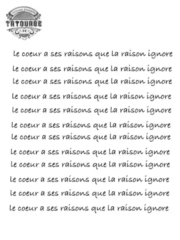 tatouage ephemere le coeur a ses raisons que la raison ignore Tatouage éphémère le coeur a ses raisons que la raison ignore