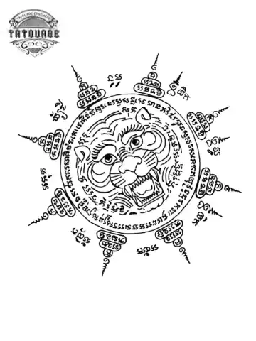 tatouage ephemere lion bouddhiste Tatouage éphémère lion bouddhiste