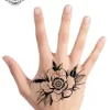 Tatouage éphémère main fleur