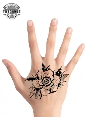 Tatouage éphémère main fleur