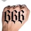 Tatouage éphémère main homme 666