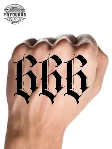 Tatouage éphémère main homme 666