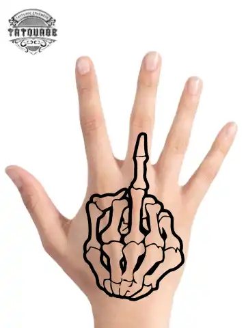 Tatouage éphémère main squelette
