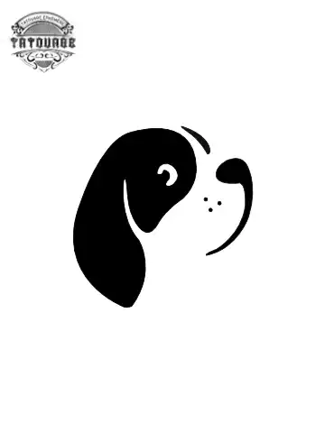 Tatouage éphémère chien minimaliste