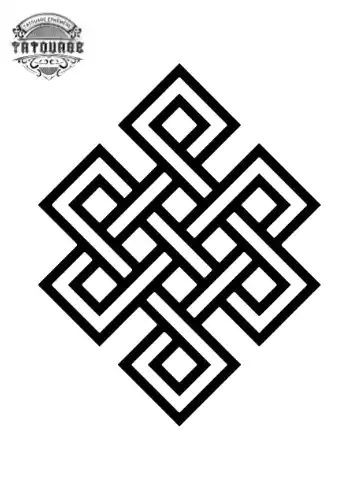 tatouage ephemere noeud infini tibetain Tatouage éphémère noeud infini tibétain