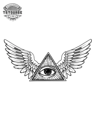 tatouage ephemere oeil et ailes Tatouage éphémère œil et ailes