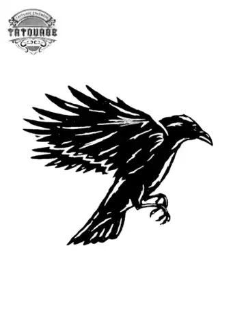tatouage ephemere oiseau corbeau Tatouage éphémère oiseau corbeau
