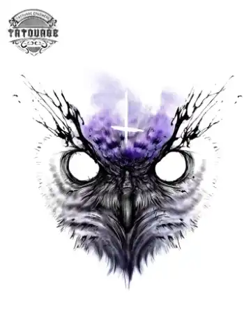 tatouage ephemere original hibou Tatouage éphémère original hibou