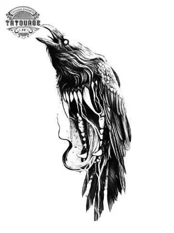 tatouage ephemere ours corbeau Tatouage éphémère ours corbeau