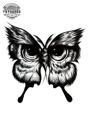 tatouage ephemere papillon hibou Tatouage éphémère papillon hibou