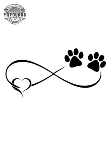 Tatouage éphémère patte de chien infini
