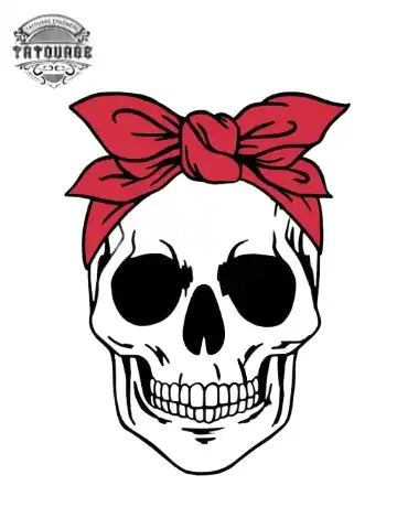 tatouage ephemere pin up tete de mort Tatouage éphémère pin up tête de mort