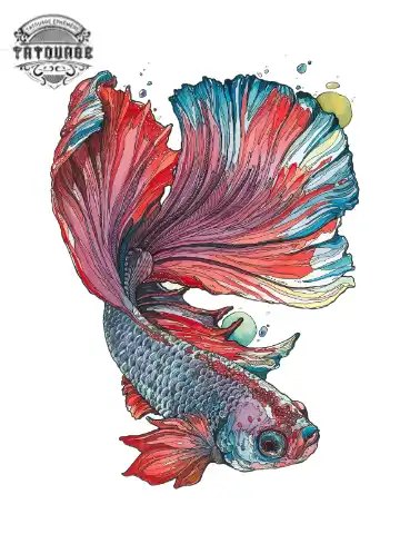 tatouage ephemere poisson aquarelle Tatouage éphémère poisson aquarelle