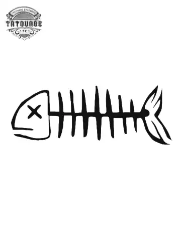 tatouage ephemere poisson arete Tatouage éphémère poisson arête