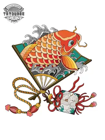 tatouage ephemere poisson asiatique Tatouage éphémère poisson asiatique