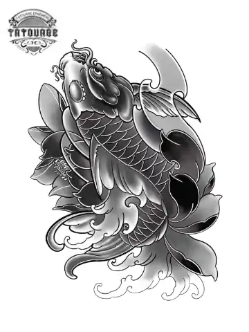 tatouage ephemere poisson carpe koi Tatouage éphémère poisson carpe koi