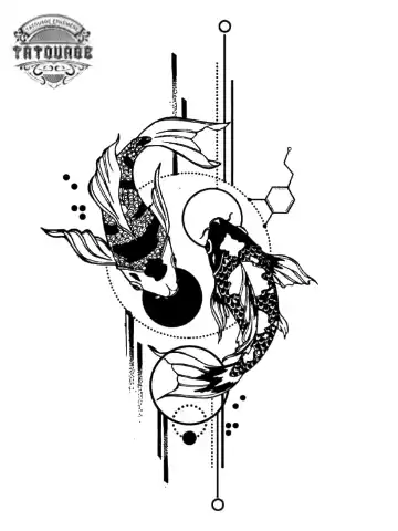 tatouage ephemere poisson geometrique Tatouage éphémère poisson géométrique