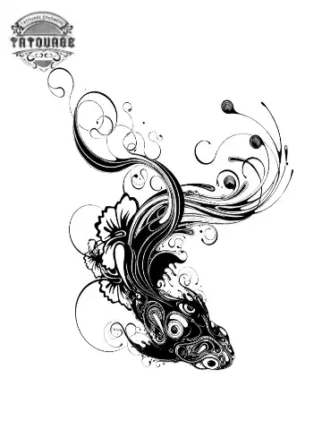 tatouage ephemere poisson graphique Tatouage éphémère poisson graphique