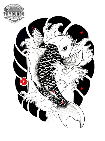 tatouage ephemere poisson japonais homme Tatouage éphémère poisson japonais homme