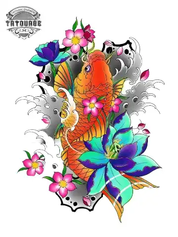 tatouage ephemere poisson japonais Tatouage éphémère poisson japonais