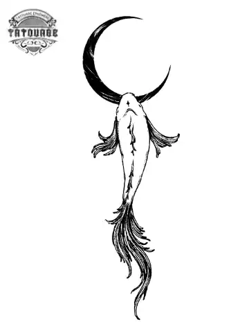 tatouage ephemere poisson lune Tatouage éphémère poisson lune