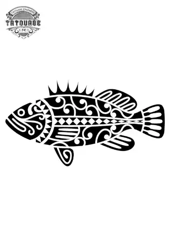 tatouage ephemere poisson maorie Tatouage éphémère poisson maorie