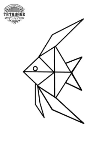 tatouage ephemere poisson origami Tatouage éphémère poisson origami