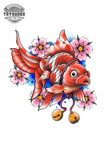 tatouage ephemere poisson rouge Tatouage éphémère poisson rouge