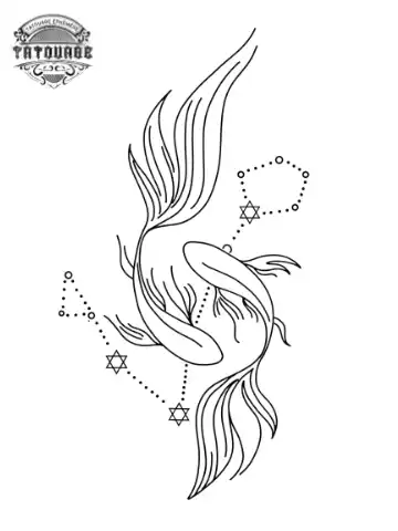 tatouage ephemere poisson signe astrologique Tatouage éphémère poisson signe astrologique