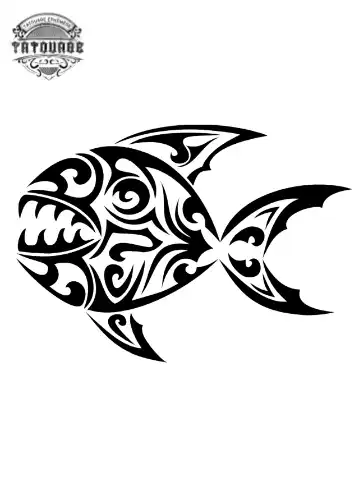 tatouage ephemere poisson tribal Tatouage éphémère poisson tribal