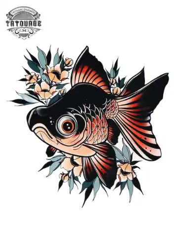 tatouage ephemere poisson voile de chine Tatouage éphémère poisson voile de chine