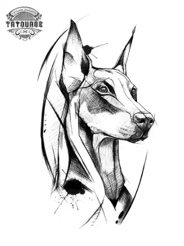 Tatouage éphémère portrait chien