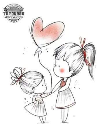 tatouage ephemere pour soeur de coeur Tatouage éphémère pour sœur de coeur
