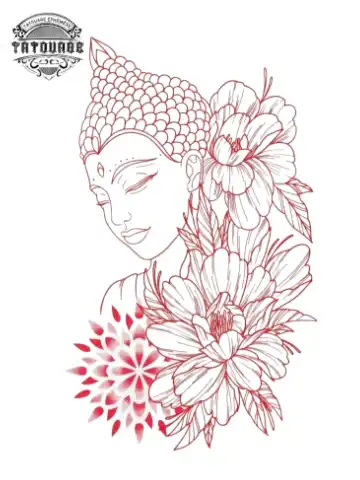 tatouage ephemere rose bouddha Tatouage éphémère rose bouddha