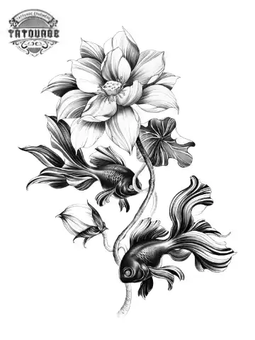 tatouage ephemere rose poisson Tatouage éphémère rose poisson