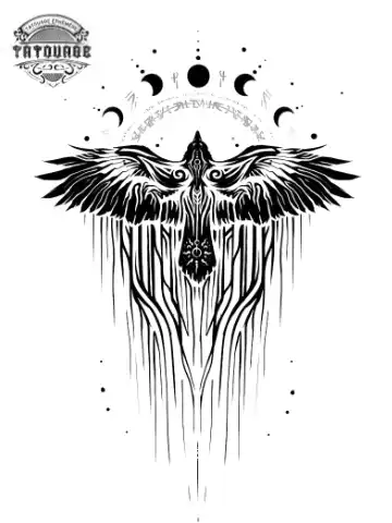 tatouage ephemere signe corbeau Tatouage éphémère signe corbeau
