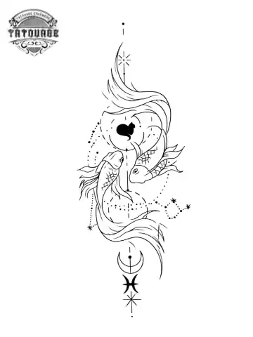 tatouage ephemere signe zodiaque poisson Tatouage éphémère signe zodiaque poisson