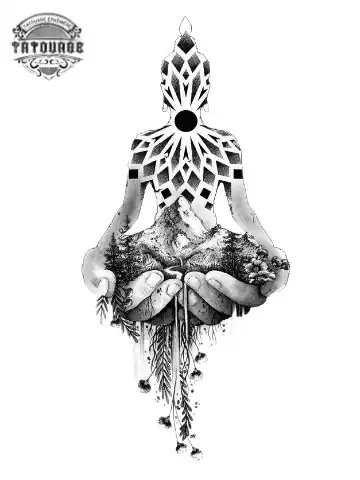 tatouage ephemere spirituel bouddhiste Tatouage éphémère spirituel bouddhiste