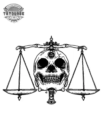 tatouage ephemere tete de mort balance Tatouage éphémère tête de mort balance