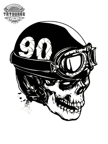 tatouage ephemere tete de mort biker Tatouage éphémère tête de mort biker