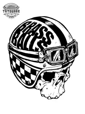 tatouage ephemere tete de mort casque moto Tatouage éphémère tête de mort casque moto