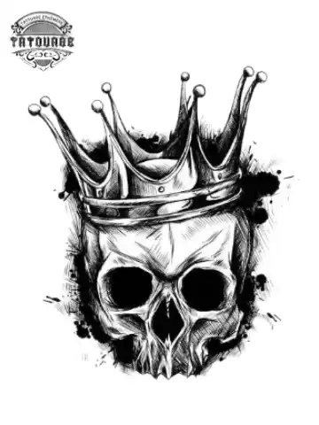 tatouage ephemere tete de mort couronne Tatouage éphémère tête de mort couronne