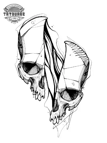 tatouage ephemere tete de mort design Tatouage éphémère tête de mort design