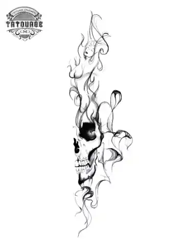 Tatouage éphémère tête de mort femme